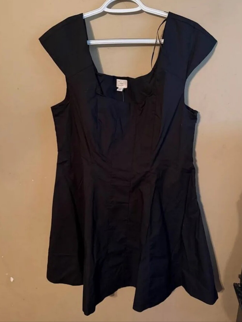 a new day Black Square-Neck Fit & Flare Mini Dress
